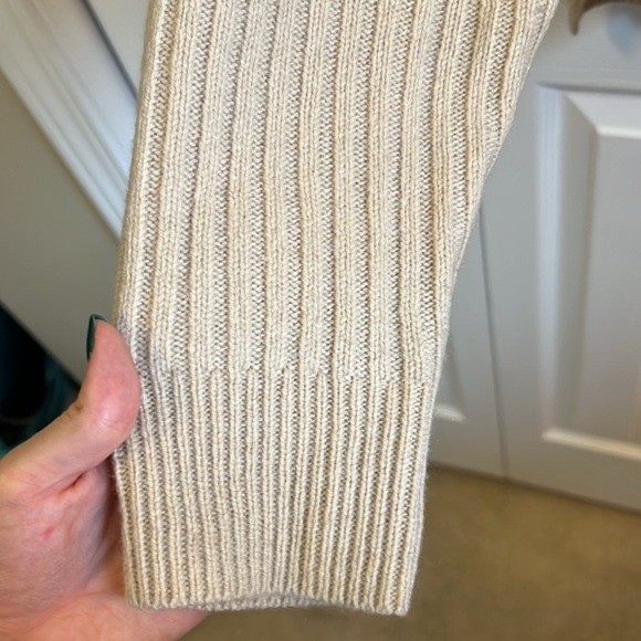 Resourced Cashmere Ribbed Mockneck Pullover Sweater - Picture 6 of 6